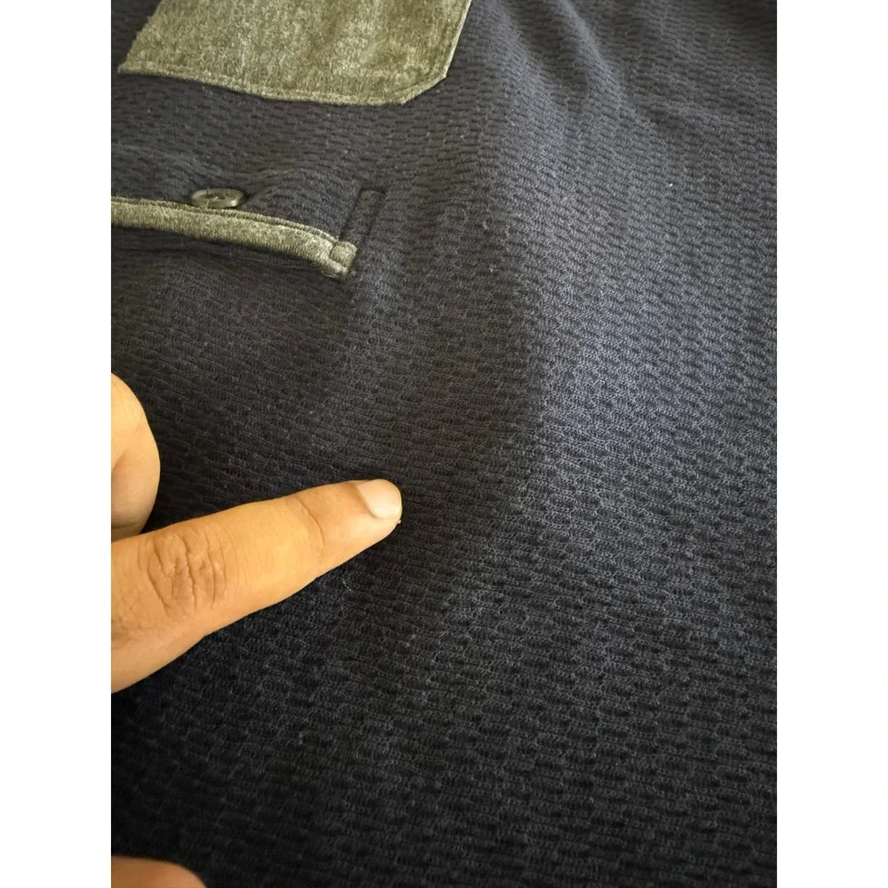Banana Republic Sweatshirt‎ Men's Medium Blue Gray Long Sleeve Henley Shirt
